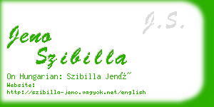 jeno szibilla business card